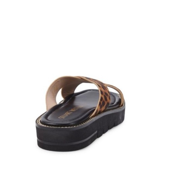 NWT STUART WEITZMAN
Roza Lift Leopard-Print Calf Hair Flatform Sandals - Picture 4 of 9